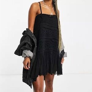 Black Tiered Slip Dress